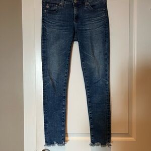AG jeans-ankle length with distressed edging. Size 27.